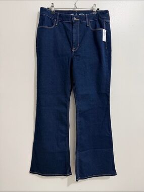 NWT Old Navy Dark Wash High Rise Wow Flare Jeans Womens 10 Short